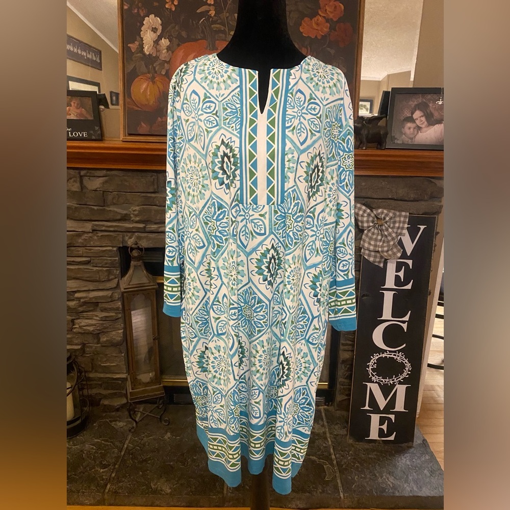 Tango Mango Blue Floral Shift Dress